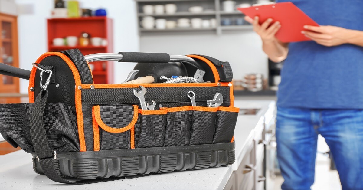 Plumber tool bag ready to go, ahead of a London callout booked through AK Plumbing London